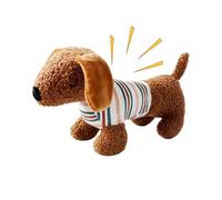 Generisch Jouet couineur en peluche pour chien - Outil à mâcher en forme de teckel - Nettoyeur de dents - Entraîneur interactif pour les soins dentaires, le temps de jeu, l'intérieur et l'extérieur