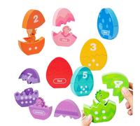 Generisch Jouet d'attribution en forme d'œuf de dinosaure, 3D, en bois, jeu d'attribution, jeu de correspondance des couleurs, pour l'école primaire, les fêtes, anniversaire, Noël, temps de famille