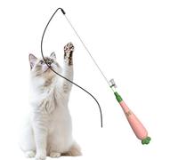 Generisch Jouet de pêche pour chat - Bâton d'exercice avec lumière - Jouet en corde avec poignée en forme de carotte - Pour la posture à la maison, après avoir mangé, lutter contre l'ennui, stimuler