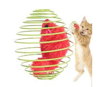 Generisch Jouet de printemps pour chat - Bobine colorée avec souris en | Jouet extensible en plumes pour chat avec souris en peluche et cloche, favorise la chasse, la chasse et interactif pour les