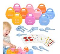 Generisch Jouet de Serrure Assorti avec Chiffres - 2,56 x 3,27 cm dans Le Jeu éducatif ABS - Activité motricité Fine pour d'âge préscolaire - Activités éducatives - Kit de Jeu avec clés et