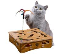 Generisch Jouet en Bois pour Chat - Boîte de Jeu Labyrinthe avec d'accessoires pour la curiosité - Jouet Stimulant l' pour Les Jeux de Chasse Contre l'ennui chez Les Chatons
