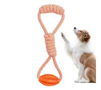 Generisch Jouet en corde pour chien - Ballon de football en corde de coton - Balle en caoutchouc épaisse qui fuit pour jeu interactif, entraînement de mastication, soulagement de l'ennui et exercices