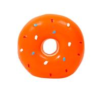 Generisch Jouet en latex durable pour chien - Donut couineur pour chiots - Entraînement interactif de la dentition - Jouet robuste pour l'intérieur et l'extérieur (orange, 7 cm)