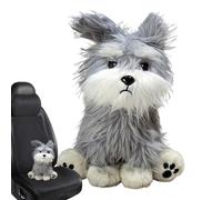 Generisch Jouet en peluche pour chien Schnauzer - Peluche réaliste pour la table, modèle mignon en peluche, compagnon de sommeil décoratif pour chambre à coucher, bureau et table de salon