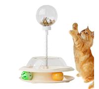 Generisch Jouet interactif pour chat - Nourriture pour chat - Avec canne à pêche en plumes et balles - Jeu d'alimentation d'emploi pour favoriser le mouvement et lutter contre l'ennui - Simulation de