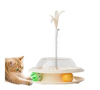 Generisch Jouet interactif pour chat - Nourriture pour chat - Avec canne à pêche en plumes et balles - Jeu d'alimentation d'emploi pour favoriser le mouvement et lutter contre l'ennui - Simulation de