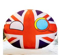 Generisch Jouet National - Ballon de Pays en Peluche - Figurine de en Velours - Coussin à Lancer - Coussin d'étreinte - Modèle en Tissu Cousu - Présentoir de Salon Confortable - Compagnon