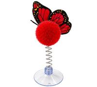 Generisch Jouet papillon interactif pour chat avec ventouse | Canne stimulante pour chat pour stimuler, occuper l'esprit mental, lutter contre l'ennui, pour le plaisir et l'exercice