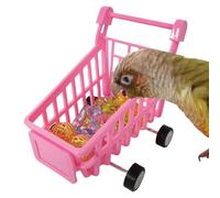 Generisch Jouet pour chariot de courses pour oiseaux, jouet d'entraînement pour oiseaux, petit chariot de courses, jouet à roulettes Conure pour jouer et s'entraîner, jouet d'intelligence pour et