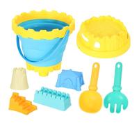Generisch Jouet pour enfant - 8 pièces avec seau pliable - Forme de pelle - Kit de construction pour jardin, aire de jeux, piscine, rive de mer, rivière, terrains de jardin, bac à sable et lieux