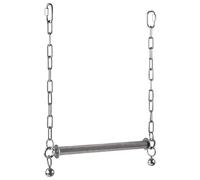 Generisch Jouet pour oiseau pour perruche - Engrenage en acier inoxydable, grand support robuste avec cloche, balançoire, calopsitte, canara, perroquet gris du Gabon, suspension d'exercice