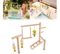 Generisch Jouet pour oiseaux - Distributeur automatique de nourriture en bois à construire soi-même - Petit jouet pour oiseaux avec clochette - Pour la maison, les calopsittes - Pour l'intérieur
