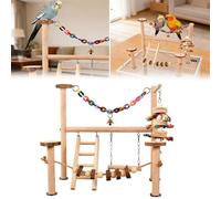 Generisch Jouet pour oiseaux - Grand distributeur automatique de nourriture en bois à construire soi-même - Petit jouet pour oiseaux avec clochette - Pour la maison, les calopsittes, pour l'intérieur