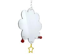 Generisch Jouet pour poulet | Coop Hanging Bells | Flower Mirror Peck Toy | Accessoire d'enrichissement interactif pour poules Parrots Cockatoos Cage Run Garden Boredom Relief Activity Play