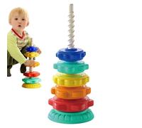 Generisch Jouet Spin Stacker | Rainbow Stack Spin Toy - Jouet éducatif - Anneaux empilables arc-en- - Jouet éducatif pour et filles de 1 à 3 ans
