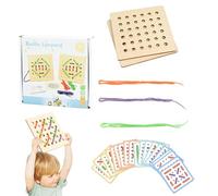 Generisch - Jouets de threading - Cartes à lacets en bois et corde éducative - Jouets pour les compétences motrices fines depuis plus de 3 ans - Activité temporelle calme pour et filles