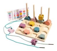 Generisch Jouets de tri de formes pour | Jeu éducatif de perles à emboîter avec jeu d'attribution - Jouet empilable en bois | pour et filles à partir de 3 ans pour anniversaire, maison, école