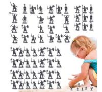 Generisch Jouets soldats hommes | Soldats différentes poses Figurines d'action - Lot de 100 figurines pour décoration de gâteau, projets éducatifs, fêtes d' , filles