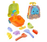 Generisch Jouez à la valise à jouets en forme de Sandburg - Blue Q | Moule à sable, jouet de valise pour la construction de châteaux, sculpture, pelle, jeu d'eau, cadeau d'été
