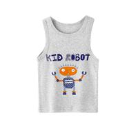 Generisch Jungen Dünne Ärmellose Outdoor Tragen Hemd Weste Baby Druck Frühling Grundlegende Tragen (Orange, 18-24 Months)