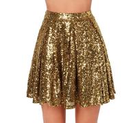 Generisch Jupe à paillettes pour femme - Jupe en tulle avec paillettes - Pour fille - Rétro des années 80 - Tutu - Danse - Étoiles - Adultes - Pour adolescent - Costume d'Halloween - Costume de