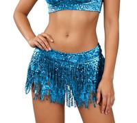 Generisch Jupe courte à paillettes pour femme - Jupe à paillettes pour femme - Argent doré - Sexy - Mini jupe hanche avec taille élastique - Jupe pailletée pour fête, rave, jupe scintillante