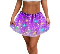 Generisch Jupe courte en tulle violet pour femme, violet, violet clair, jupe de sorcière, tutu, mini jupe bouffante, pour carnaval, cosplay des années 50