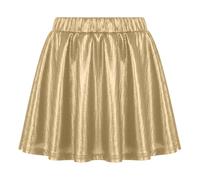 Generisch Jupe de danse pour fille - Tutu de performance avec ornement doré - Ourlet évasé - Taille élastique - Pour entraînement de ballet sur scène, or, 18-24 mois