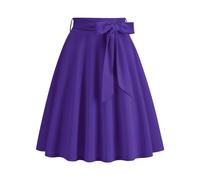 Generisch Jupe de poche élégante rétro pour femme - Design uni pour un tempérament élégant, lilas, M
