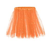 Generisch Jupe écossaise pour femme - Jupon princesse mignon - Jupon de ballet - Jupe swing - Mode gonflée - Tutu - Pour dentelle rouge, Orange, taille unique