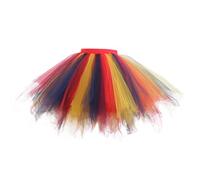 Generisch Jupe en tulle pour femme - Jupon tutu - Robe de danse des années 50 - Rockabilly élégante - Courte - Classique - Élastique - Cosplay - Mini jupe festive - Costume de carnaval, rouge, XL