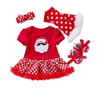 Generisch Jupe imprimée de Noël pour bébé fille Tenue de Noël My First Christmas Tenue bébé, vert, 6-12 mois