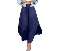 Generisch Jupe longue avec fente latérale et poche pour femme, Bu2, L