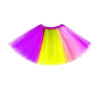 Generisch Jupe midi élégante de style ballet en maille transparente avec design enveloppant asymétrique, coupe fluide multicouche pour un confort optimal, lilas, M