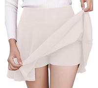 Generisch Jupe plissée décontractée de style court avec un design semi-circulaire brillant pour les loisirs, Blanc., XL
