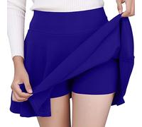 Generisch Jupe plissée décontractée de style court avec un design semi-circulaire brillant pour les loisirs, bleu, 3XL