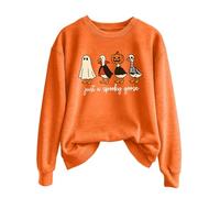 Generisch Just A Goose Pull pour hommes et femmes, couleur unie, automne et hiver, imprimé Halloween, col rond, manches longues Jack Sweatjack, Orange, S