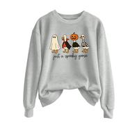 Generisch Just A Goose Pull pour hommes et femmes, couleur unie, automne et hiver, imprimé Halloween, col rond, manches longues Jack Sweatjack, Gris clair., S