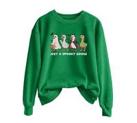 Generisch Just A Goose Pull pour hommes et femmes, couleur unie, automne et hiver, imprimé Halloween, col rond, manches longues, sweat-shirt pour femme, vert, XXL