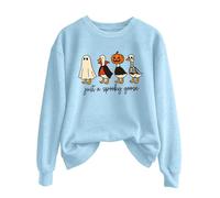 Generisch Just A Goose Pull pour hommes et femmes, couleur unie, automne et hiver, imprimé Halloween, col rond, manches longues Jack Sweatjack, bleu clair, S