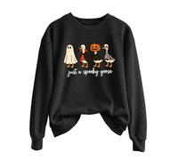 Generisch Just A Goose Pull pour hommes et femmes, couleur unie, automne et hiver, imprimé Halloween, col rond, manches longues Jack Sweatjack, Noir , S