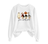 Generisch Just A Goose Pull pour hommes et femmes, couleur unie, automne et hiver, imprimé Halloween, col rond, manches longues Jack Sweatjack, Blanc., S