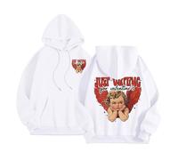 Generisch Just Waiting for Valentine's Sweats à capuche pour femmes Mot Graphique Sweatshirts pour femmes Sweat à capuche Vêtements Preppy Vêtements à manches longues Sweat-shirt Hauts Cardigan