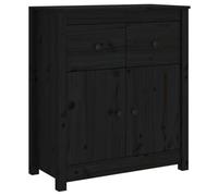 Generisch Kangmusi 813753 Buffet en pin massif Noir 70 x 35 x 80 cm