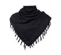 Generisch Keffiyeh Hatta Écharpe large avec pompons Shemagh Keffiyeh - Écharpe arabe pied-de-poule en 100 % coton - Bandeau éponge unisexe - Pour homme, Noir , taille unique
