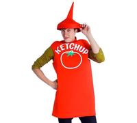 Generisch Ketchup Costume pour femme - Cosplay - Accessoire de fête, spectacle sur scène, carnaval, fête à thème, vacances, anniversaire, mascarade, Noël, Pâques - Adulte, carnaval, idée de costume