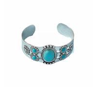 Generisch Kette Und Armband Manschettenarmband Blau Stabilisiertes Türkis & Armband Verstellbares Manschettenarmband | Boho Schmuck für Männer & Frauen Armband Herren Uhr, Einheitsgröße, Alliage de
