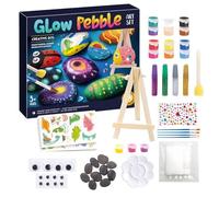 Generisch Kids Rock Painting - Kit de bricolage | Glow in The Dark Stone Painting - Kit Peinture Sur Galets | Kit De Pintura De Piedras | Pittura Sui Sassi | Pour garçons filles jeunes famille