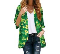 Generisch Kimono léger en mousseline de soie avec culture de festival pour les loisirs estivaux, les occasions spéciales comme élégant cardigan grande taille (vert, M)